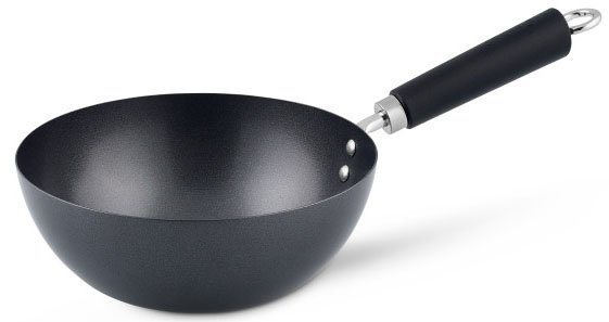 KEN HOM Wok KH320001, Stahl (1-tlg), Ø 20 cm, Induktion, Geeignet zum  Kochen auf Gas-, Elektro- und Ceranfeldern