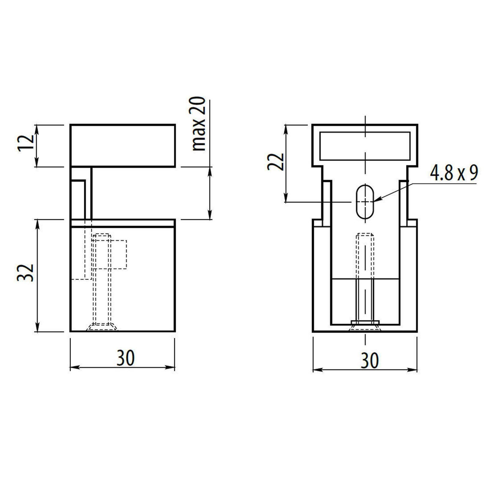 Regalbodenträger II Glasbodenträger, 1-tlg. poliert Stück SO-TECH® Chrom Wandregalhalter Cube 1