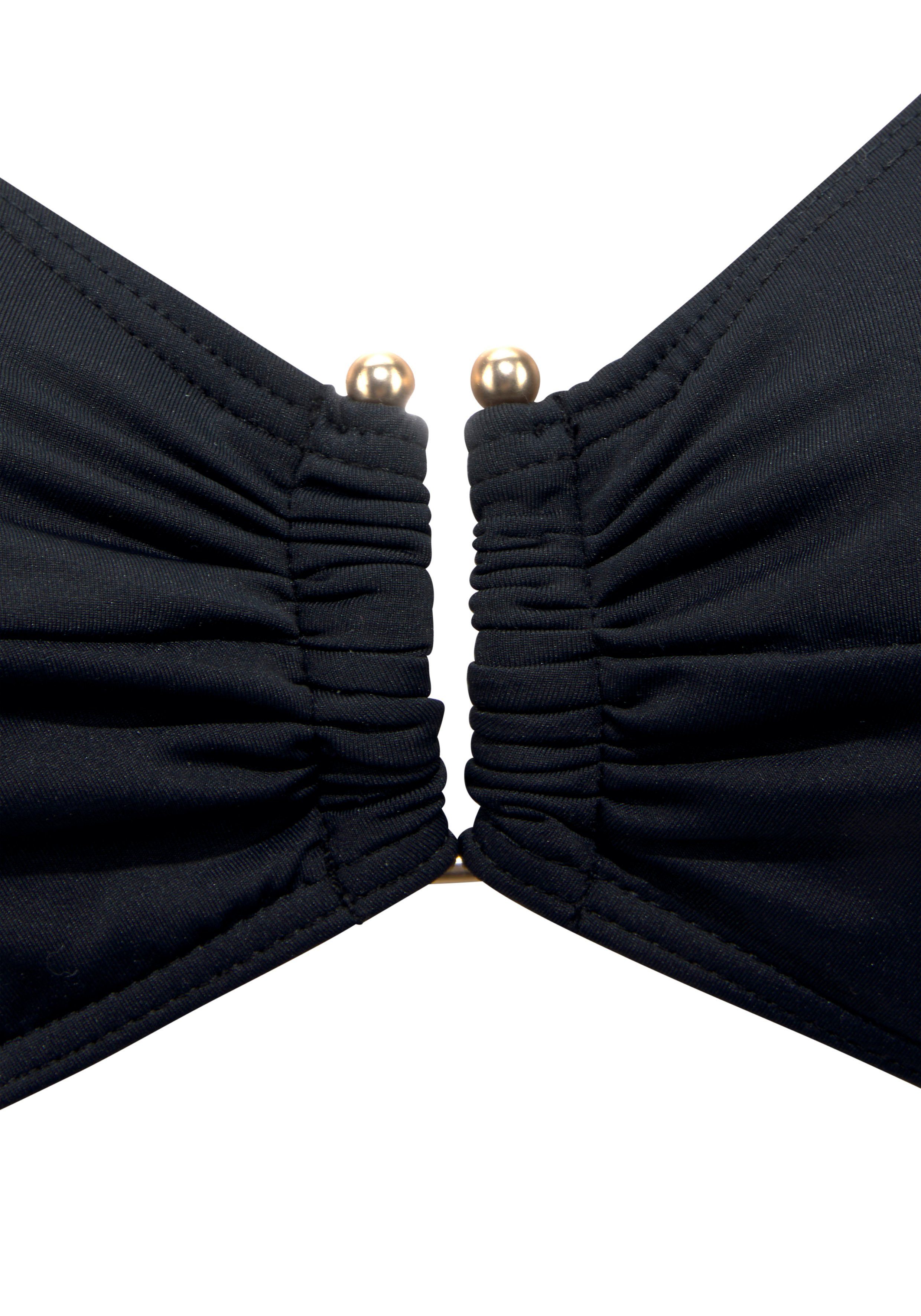 LASCANA Bügel-Bikini-Top Italy, mit goldfarbigen Accessoire
