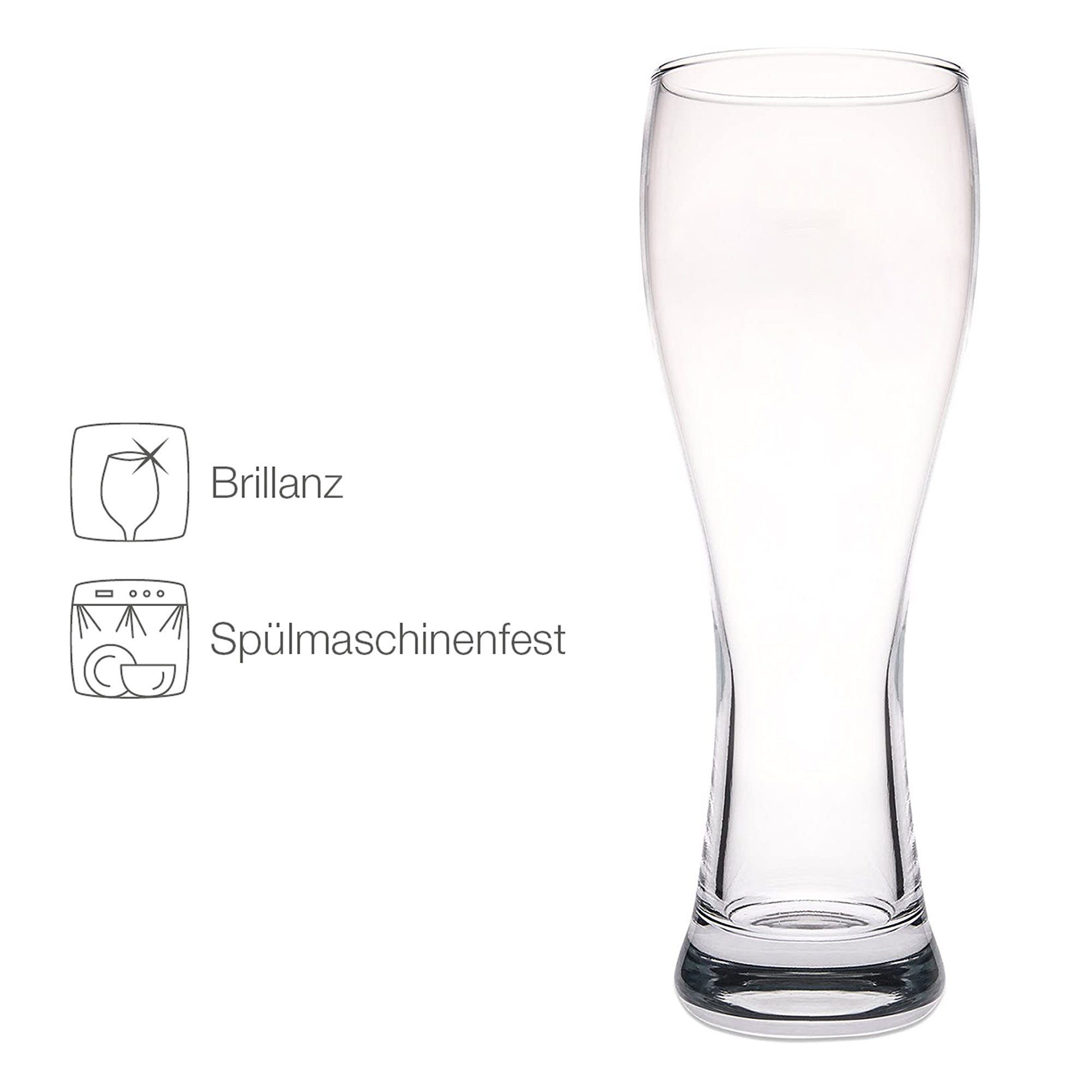 GRAVURZEILE Bierglas Leonardo Weizenglas mit Gravur - Papa ist der Beste, Glas, Bierglas als Geschenk für Papa zum Vatertag - 0,5l