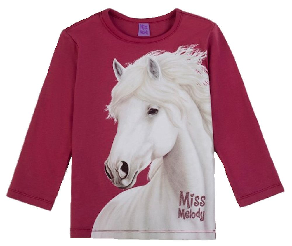 Miss Melody Langarmshirt Miss Melody Langarmshirt weißes stolzes Pferd Malaga (1-tlg)