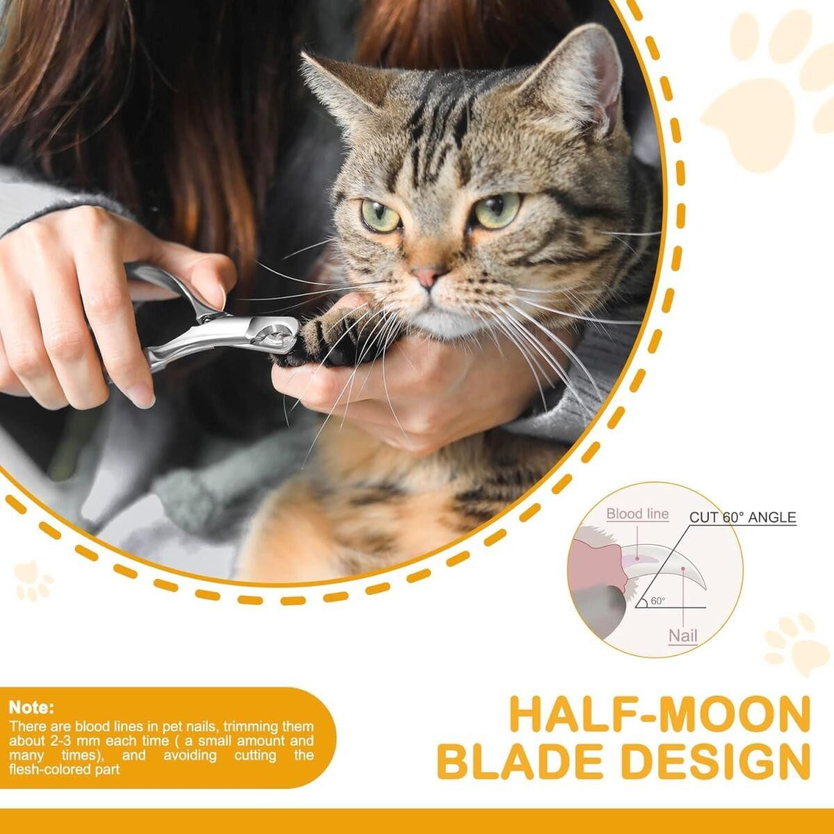 FELIXLEO Krallenschneider Krallenschere Hunde Katzen Edelstahl Ergonomisch mit Nagelfeile, (4-tlg)