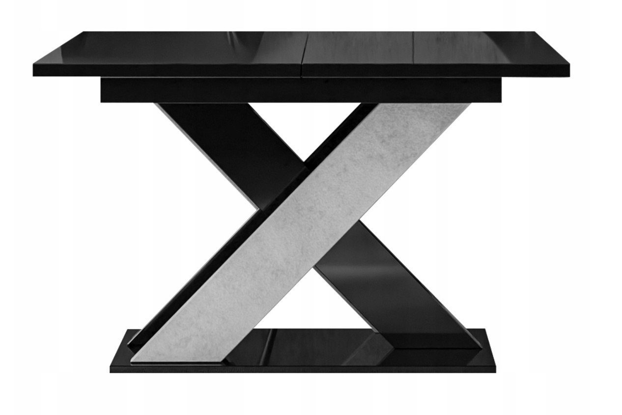 Tisch eine - Hochglanz/Beton Ergänzung XAO Esstisch schwarz moderne funktionale und Ausziehbarer pressiode
