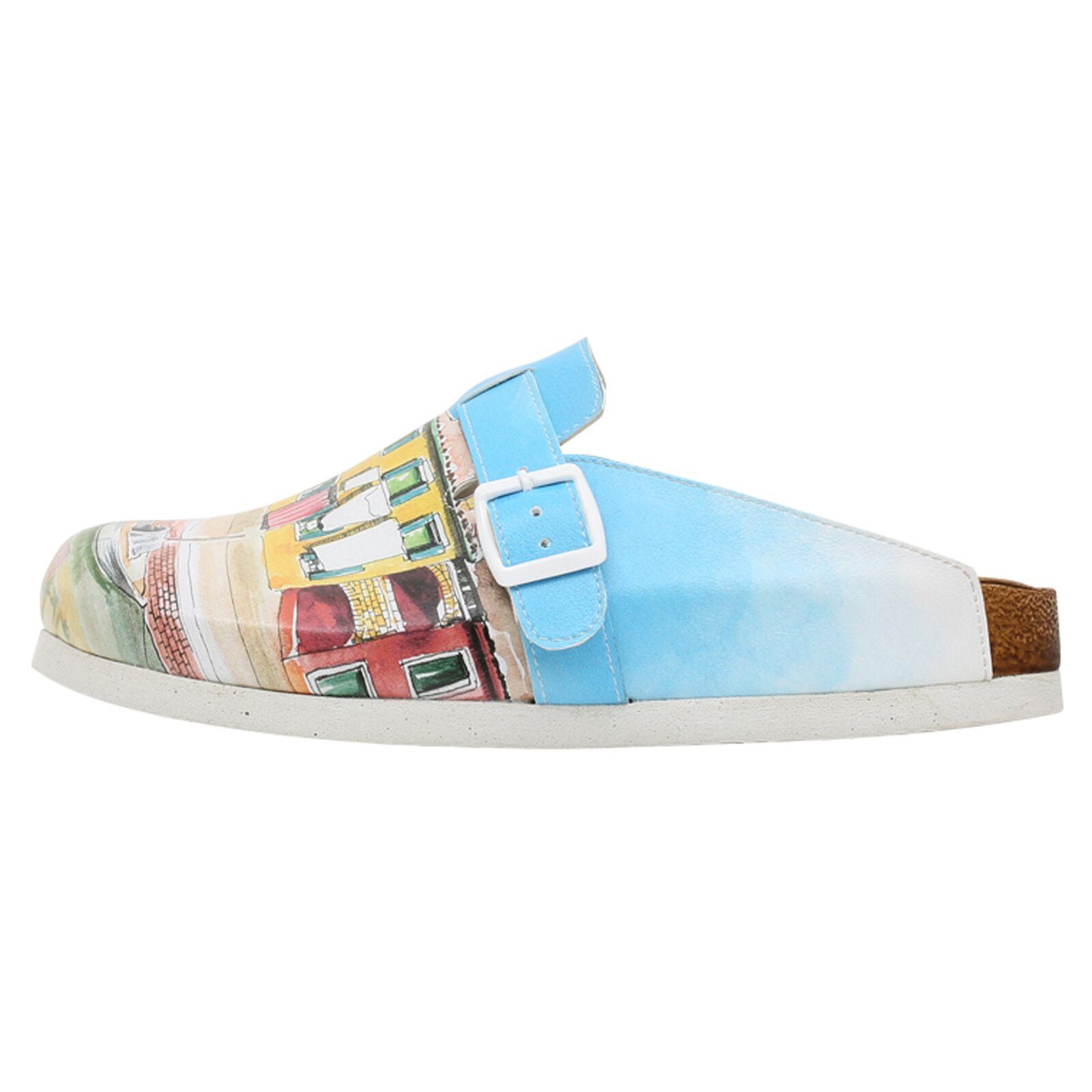 DOGO Comfie Pantoletten Hausschuhe Burano Island Damen Sandalen Hausschuh Handgefertigt