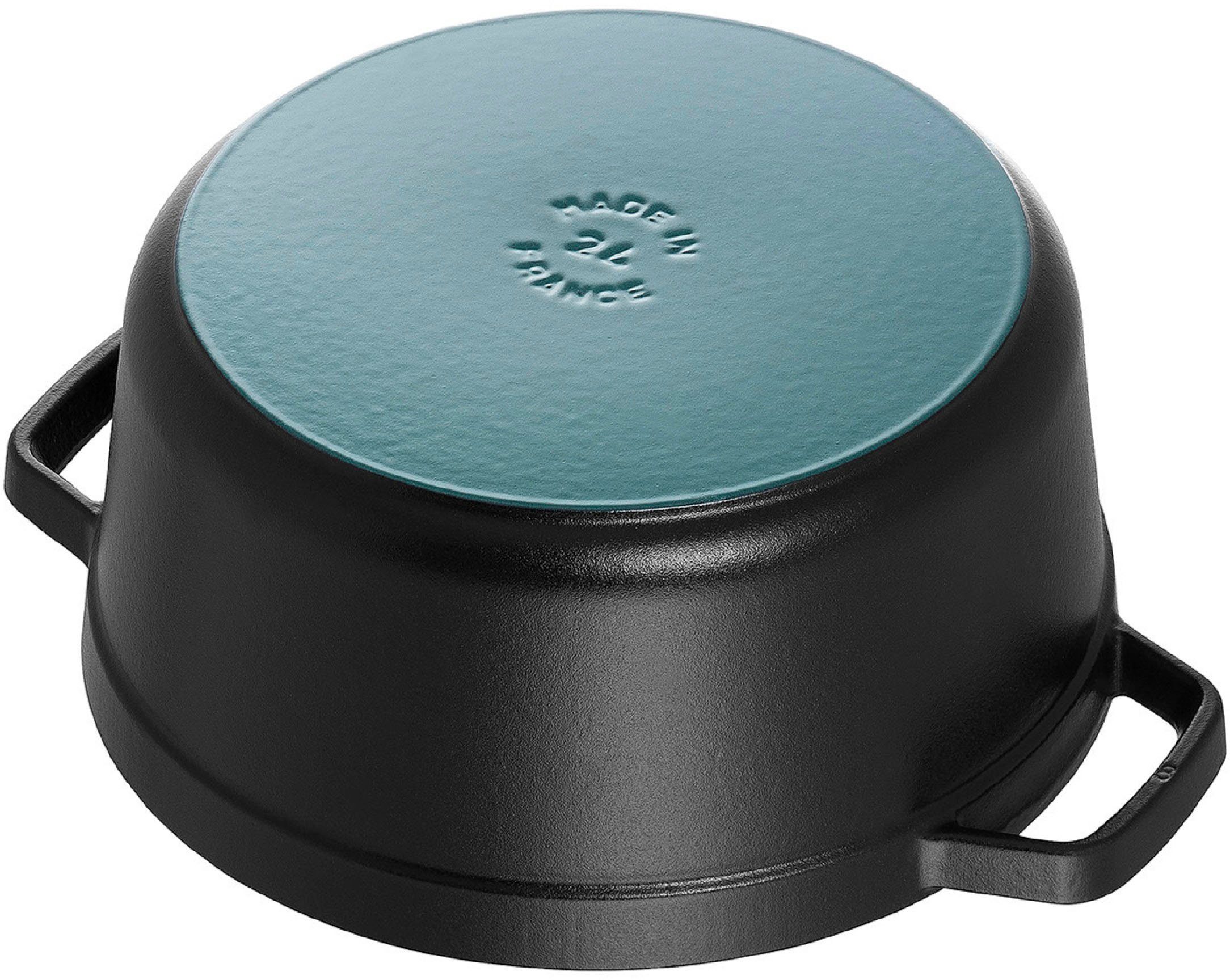 Staub Bräter Cocotte, Gusseisen (1-tlg), robust, langlebig, perfekte Hitzeverteilung, Aromaregen-Deckel