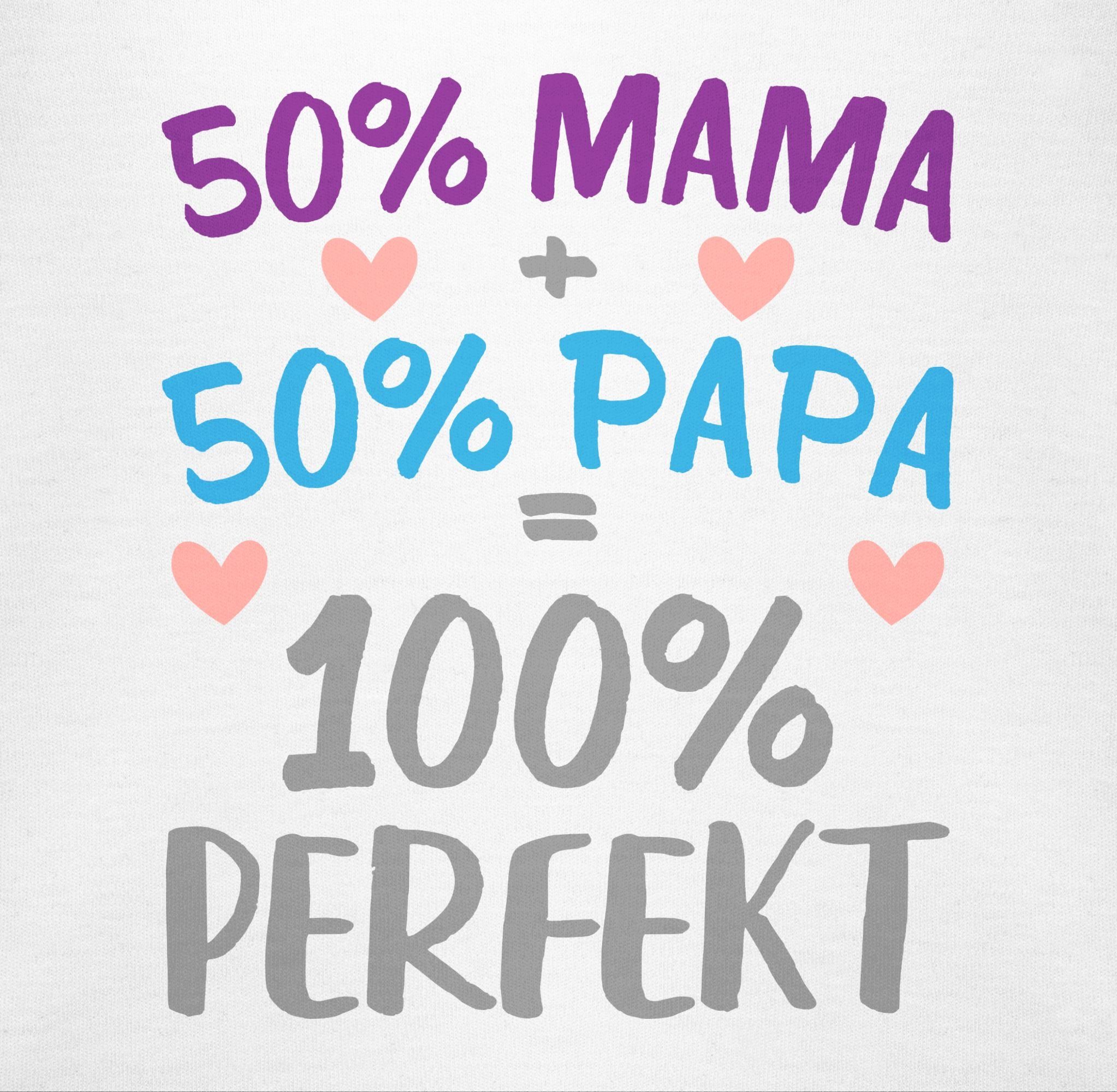 Baby 50 % % 1 Weiß 50 Mama Shirtracer Papa 100 % Sprüche Perfekt Shirtbody