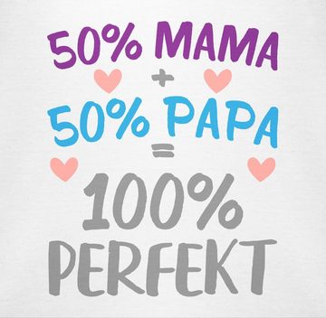 Shirtracer Shirtbody 50 % Mama 50 % Papa 100 % Perfekt Sprüche Baby