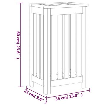 vidaXL Wäschekorb Wäschebehälter 35x25x60 cm Massivholz Teak (1 St)