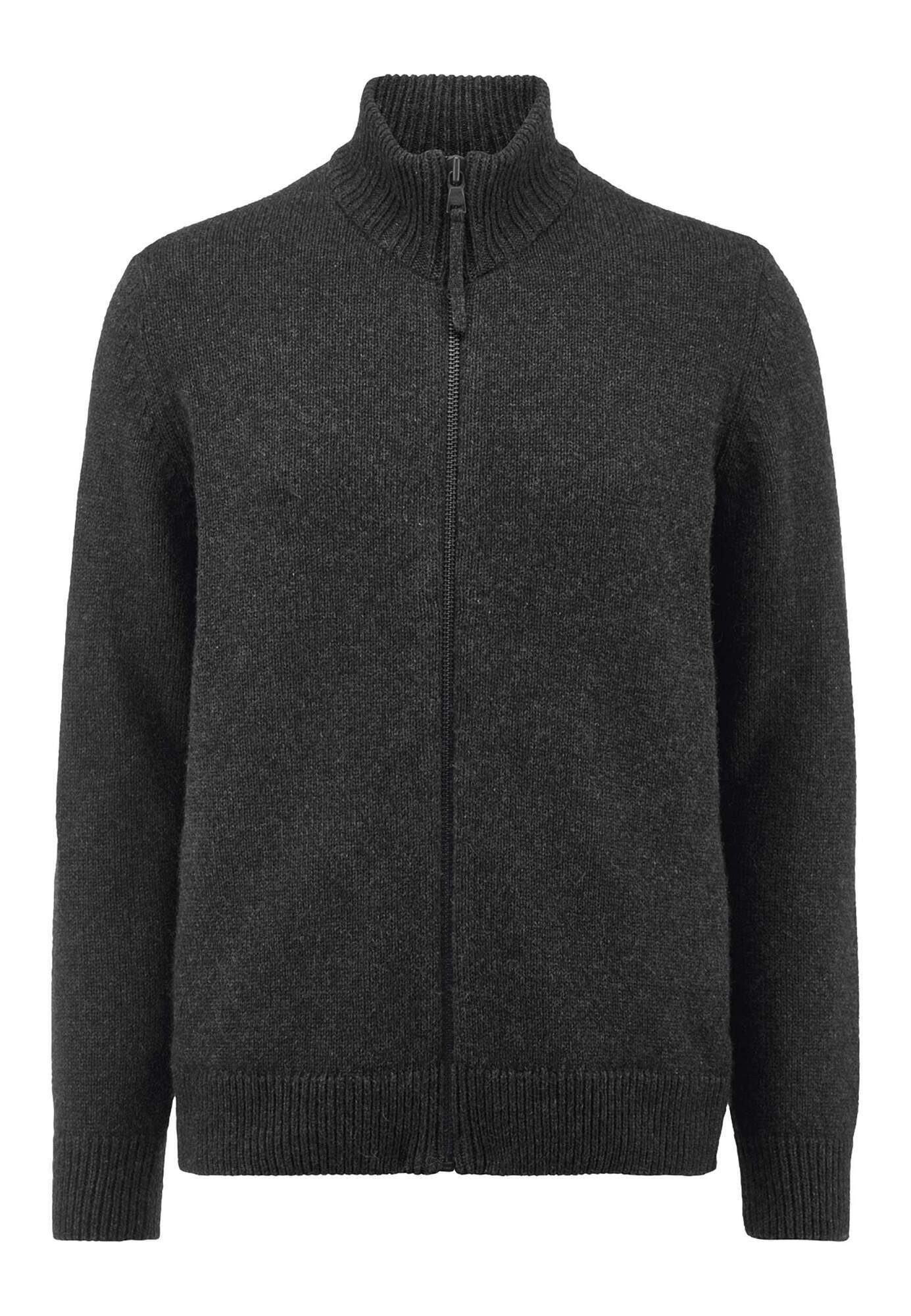 Hessnatur Strickjacke Regular aus Bio-Merinowolle mit Bio-Baumwolle (1-tlg)