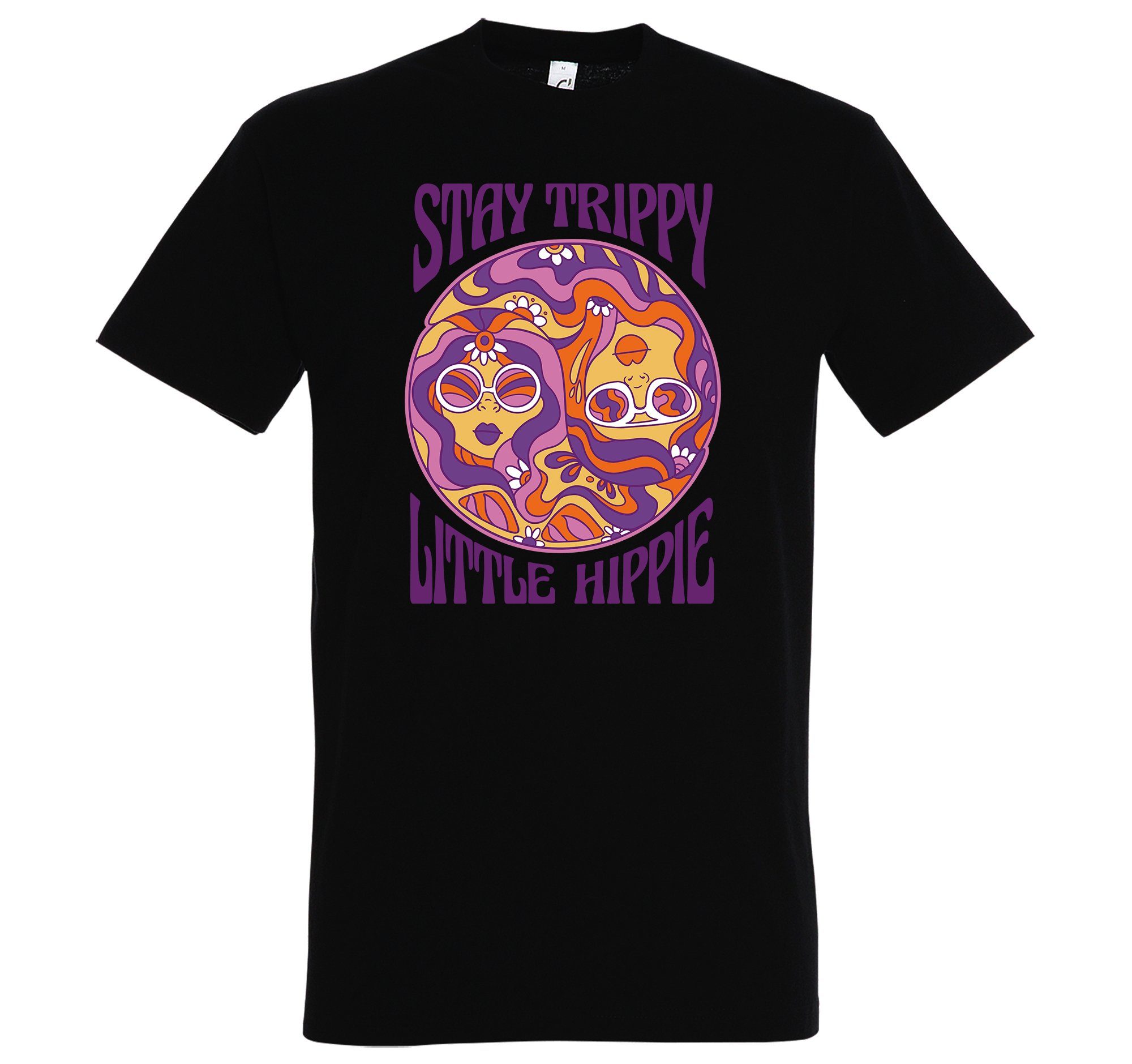 Youth Designz T-Shirt Stay Trippy Little Hippie Herren Shirt mit trendigem Frontprint Schwarz
