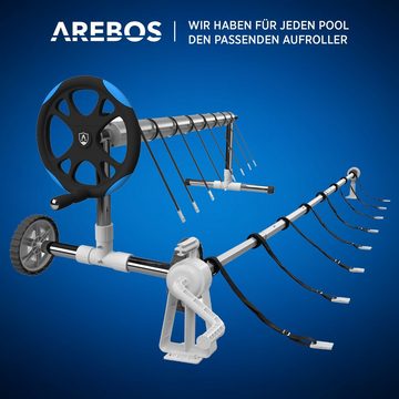 Arebos Pool-Abdeckplane Aufrollsystem für Solar- und Poolplanen, Pool Aufroller, 1,05 bis 6,15 m in der Длина anpassbar