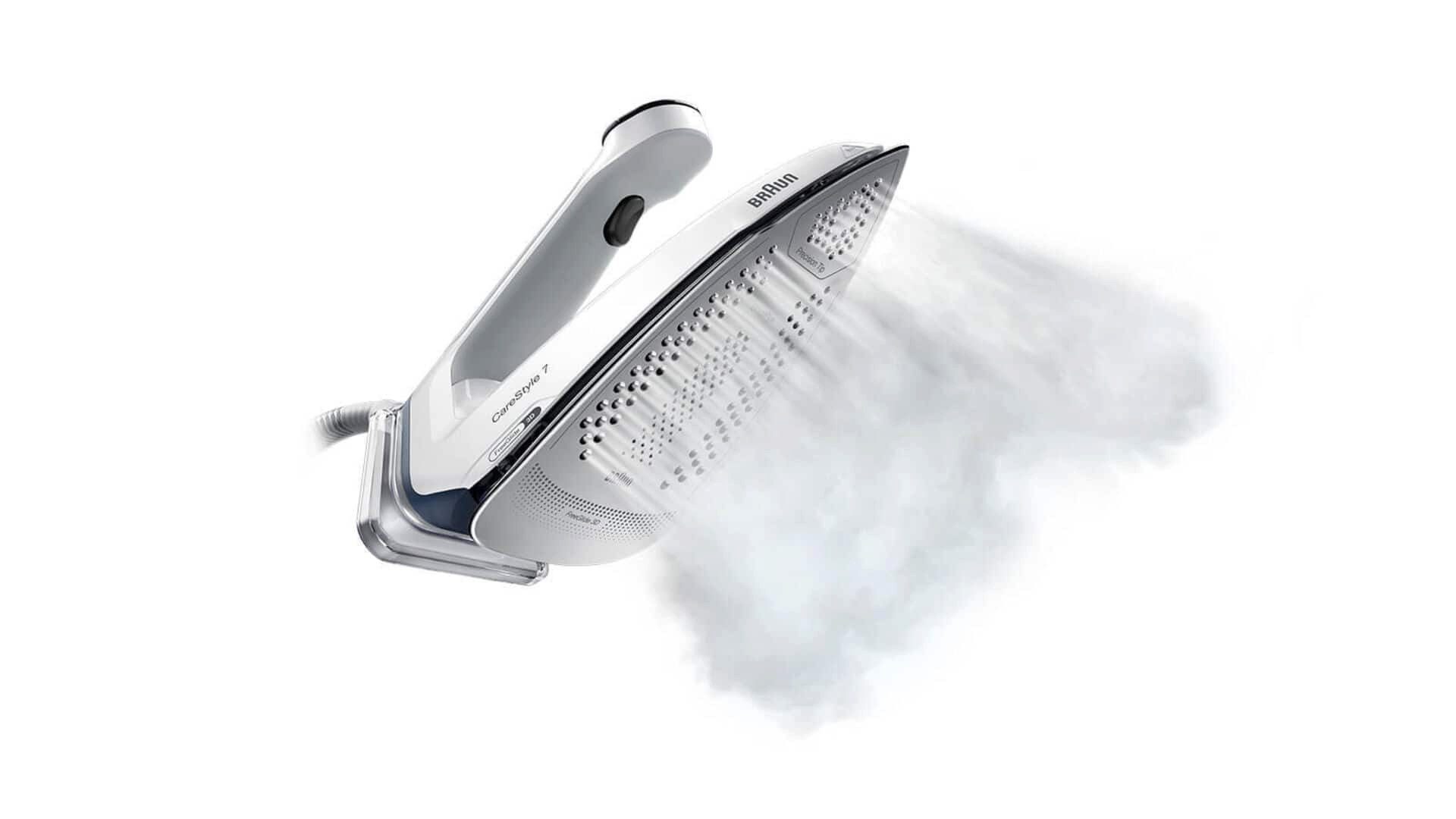 Braun Dampfbügelstation CareStyle 7 IS 7262 GY - 7,5 bar, 510 g Dampfstoß, 2,0 l Wassertank, 2000 ml Wassertank, 150 g Dampfmenge, EloxalPlus Bügelsohle, Ultimate FastClean Entkalkung