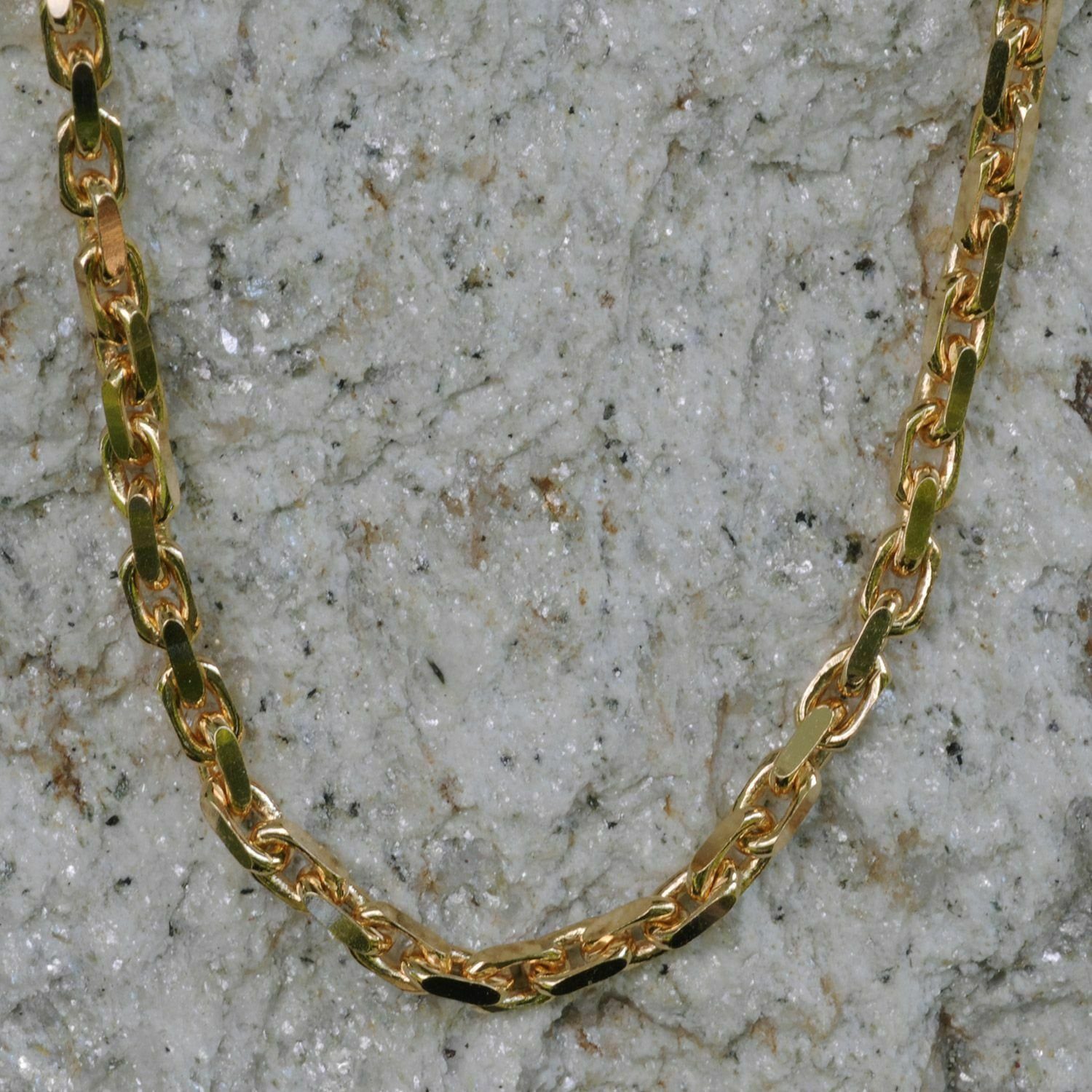 Schmuckbox), - cm Gold mm Made 50 diamantiert 18 Kettenlänge Karat HOPLO Goldkette 3,0 (inkl. 750 in Germany Ankerkette