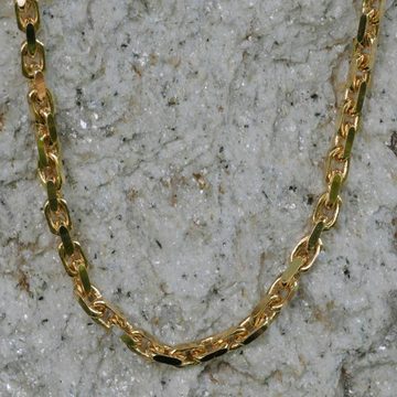 HOPLO Goldkette Ankerkette diamantiert 750 - 18 Karat Gold 3,0 mm Kettenlänge 50 cm (inkl. Schmuckbox), Made in Germany