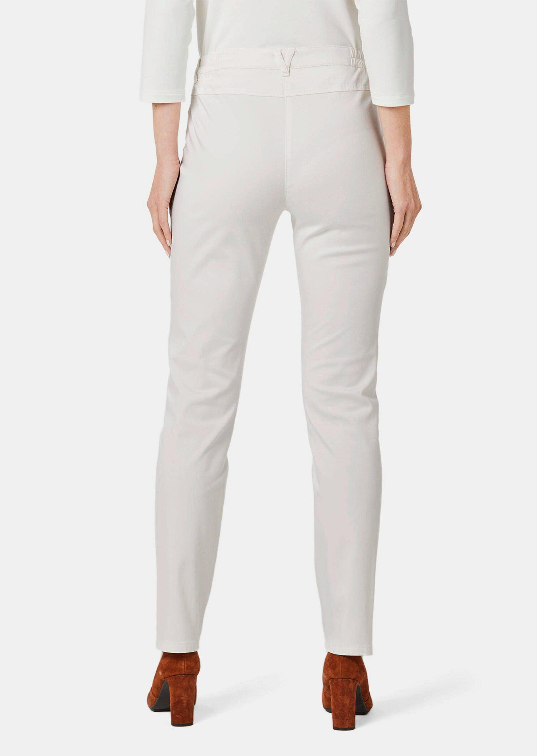 GOLDNER Stoffhose Baumwollhose mit Dehnbund Stoffhose mit Eingrifftaschen, Gürtelschlaufen und Knöchellänge