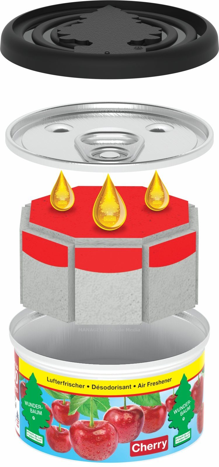 Wunder-Baum Geruchsfilter Wunderbaum Duft Dose Kirsch Cherry Luft Erfrischer 48 g bis 60 Tage