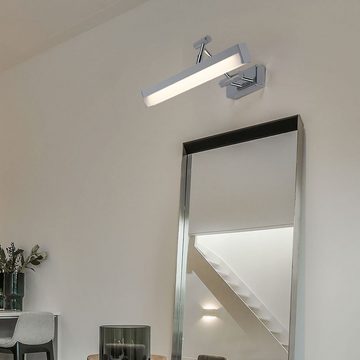 etc-shop LED Wandleuchte, LED-Leuchtmittel fest verbaut, Warmweiß, Wandlampe aus Metall Wandleuchte Bilderleuchte in weiß