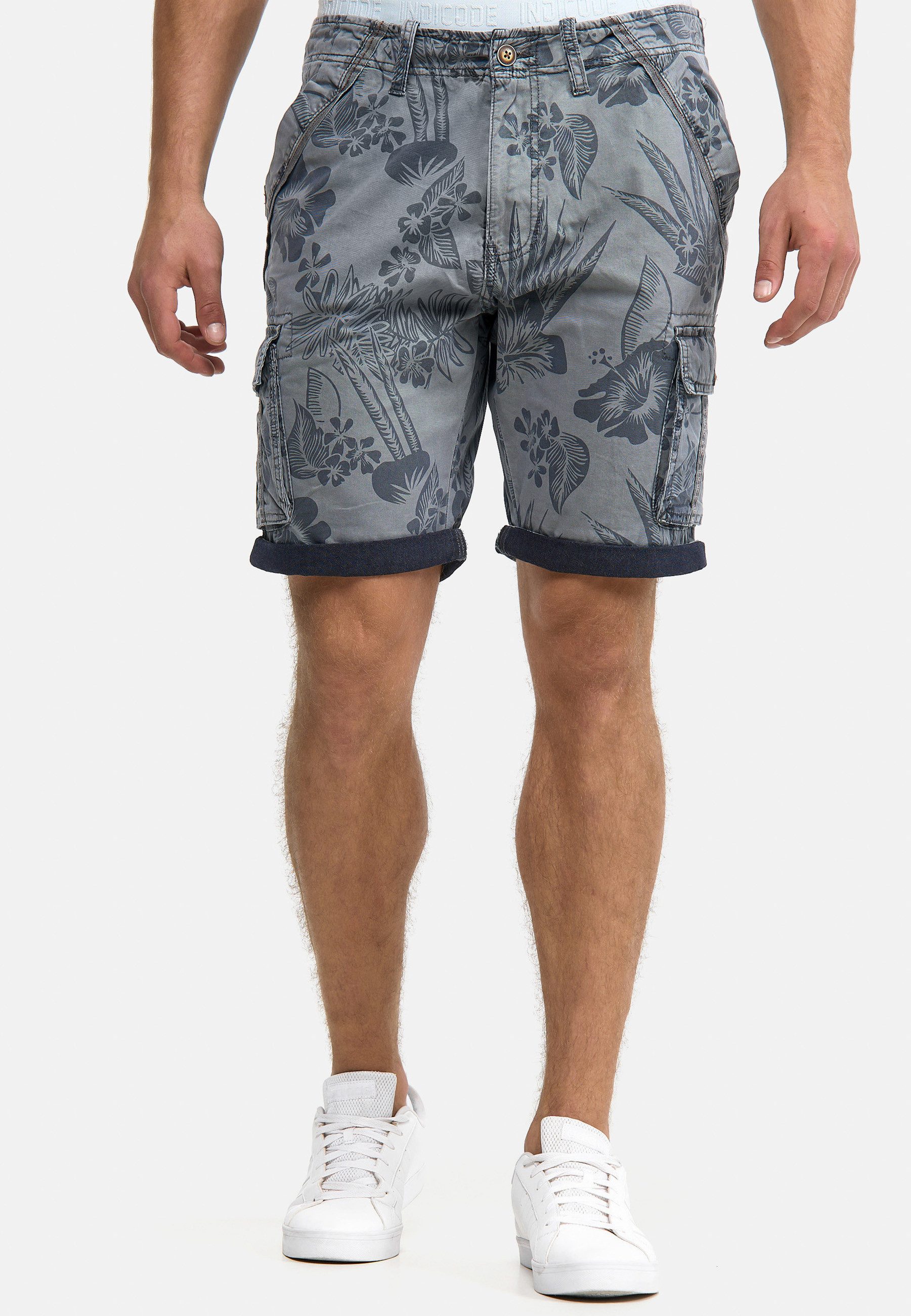 INDICODE Cargoshorts Herren Albert Cargo Shorts Herrenshorts Hawaiishorts mit 6 Taschen, 100% Baumwolle