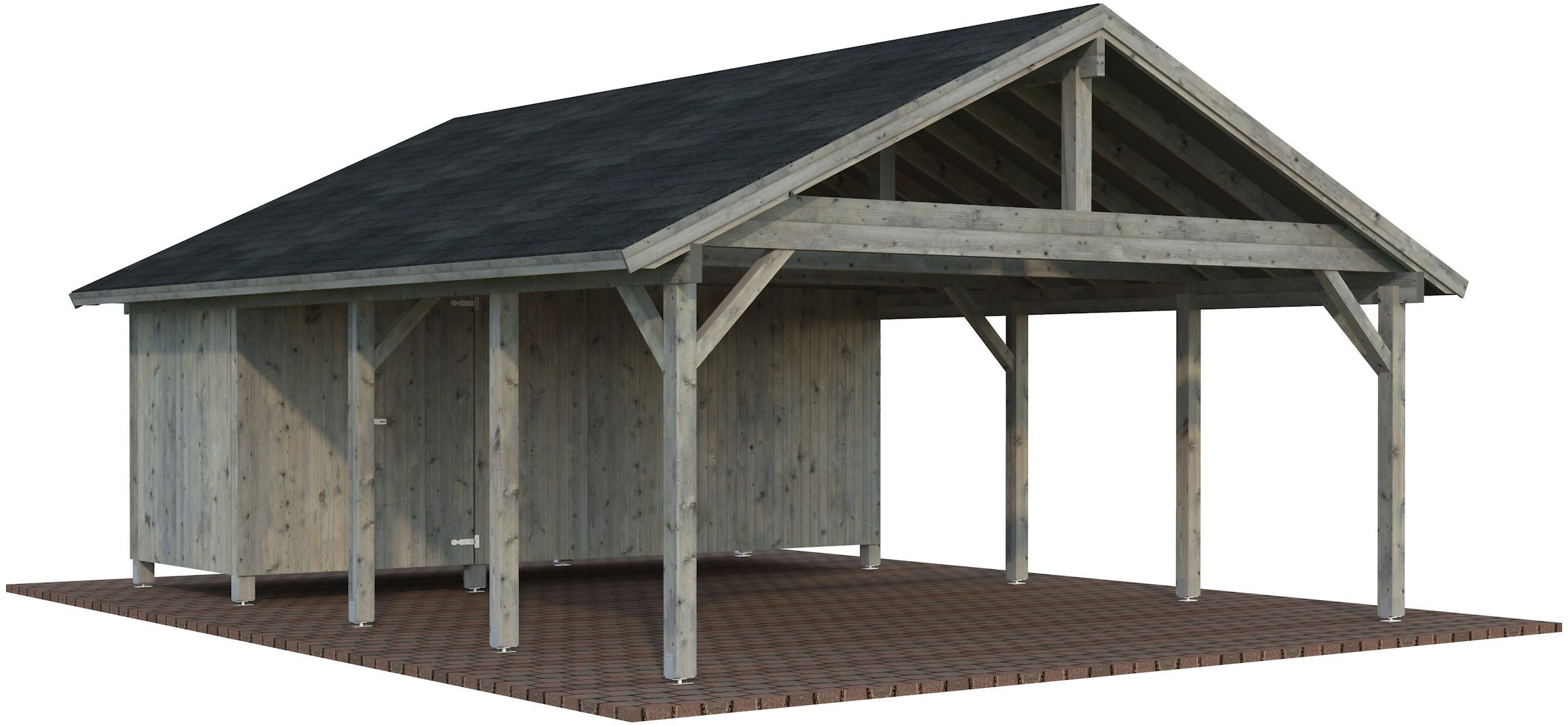 Palmako Doppelcarport Robert mit Geräteraum, BxT: 640x764 cm, 199 cm Einfahrtshöhe
