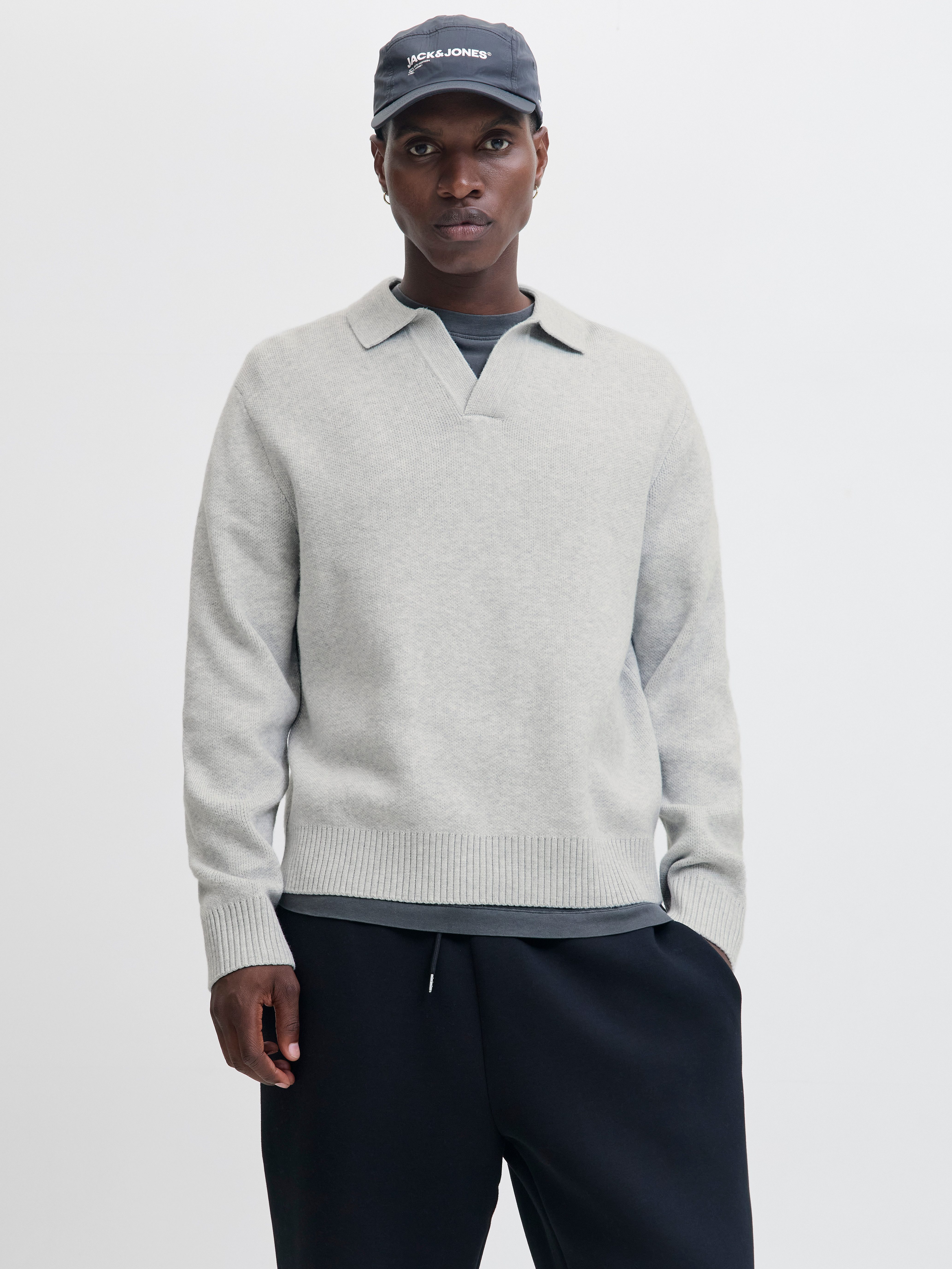 Strickpullover JCOCOVER KNIT SPLIT NECK POLO