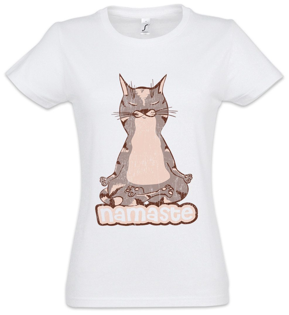 Urban Backwoods Print-Shirt Namaste Cat Damen günstig online kaufen
