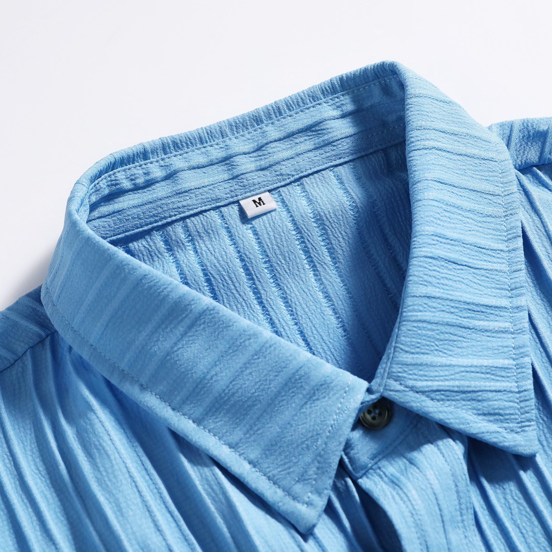 Allthemen Kurzarmhemd Herren Sommerhemd mit 3D Wellenstruktur Freizeithemd Relaxed Fit