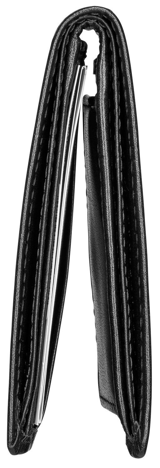 Red Baron Geldbörse Geldbeutel Leder Braun RB-WT-001-03, 1-fach klappbar, Kreditkartenfächer, Münzfach mit Druckknopf