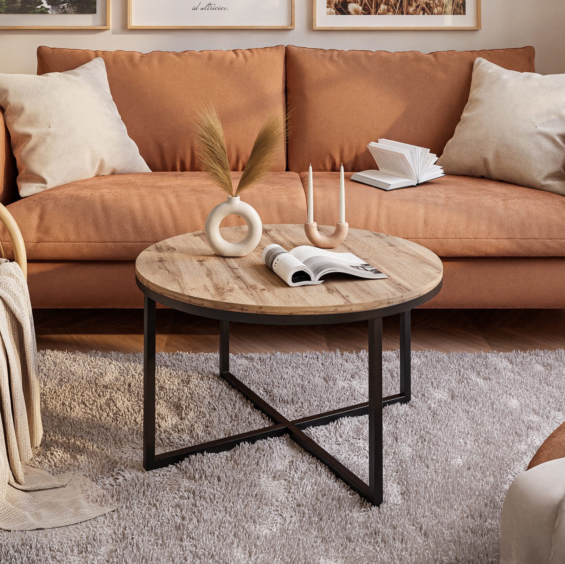 Lookway Couchtisch CIRI-X LOFT (1 Tisch), Durchmesser: ⌀70 cm, Höhe: 45,6 cm – Bild 3 von 5