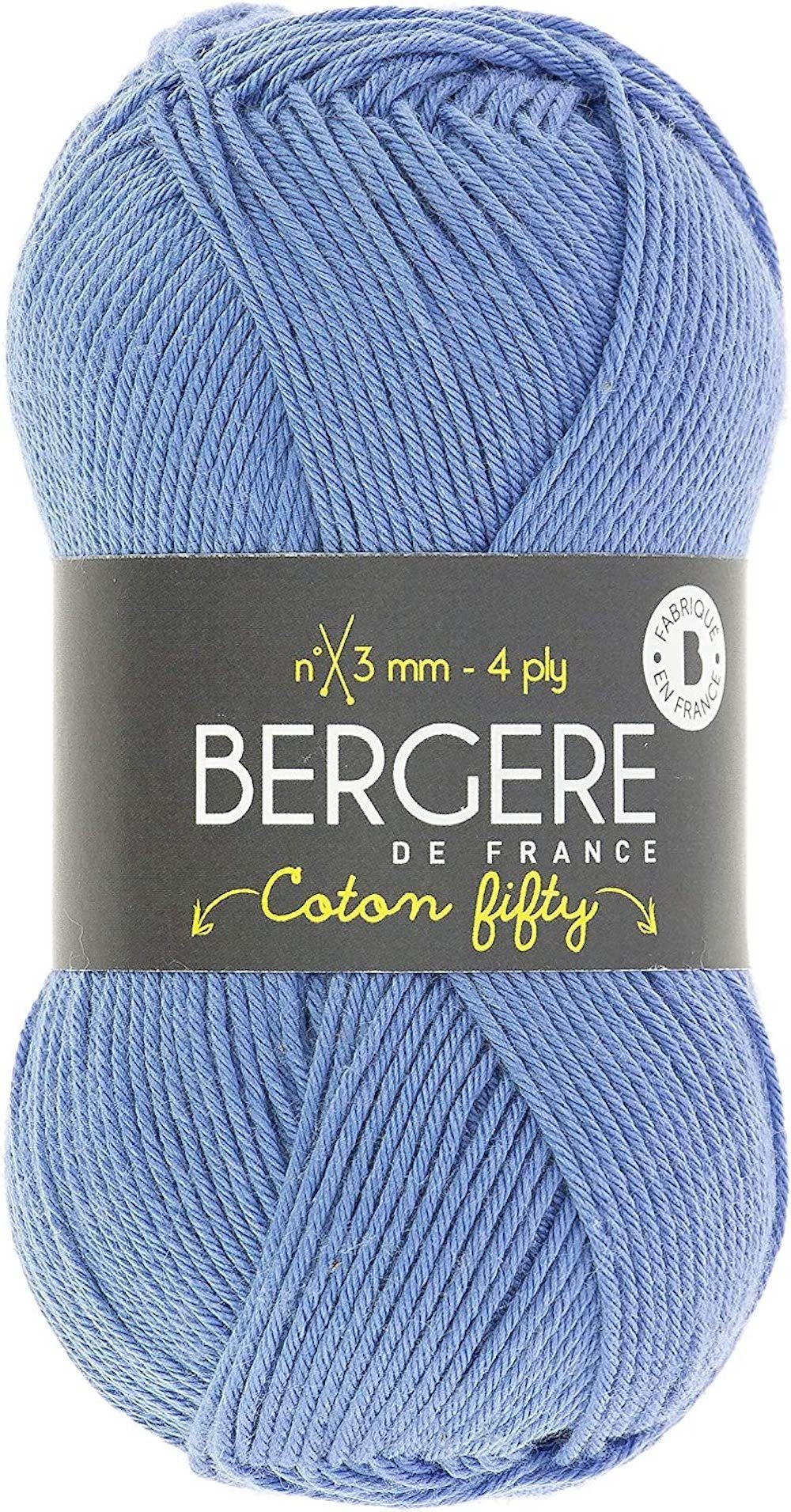 Bergere Dekofigur Coton Fifty, Baumwollgarn, 50g/140m Bleuet