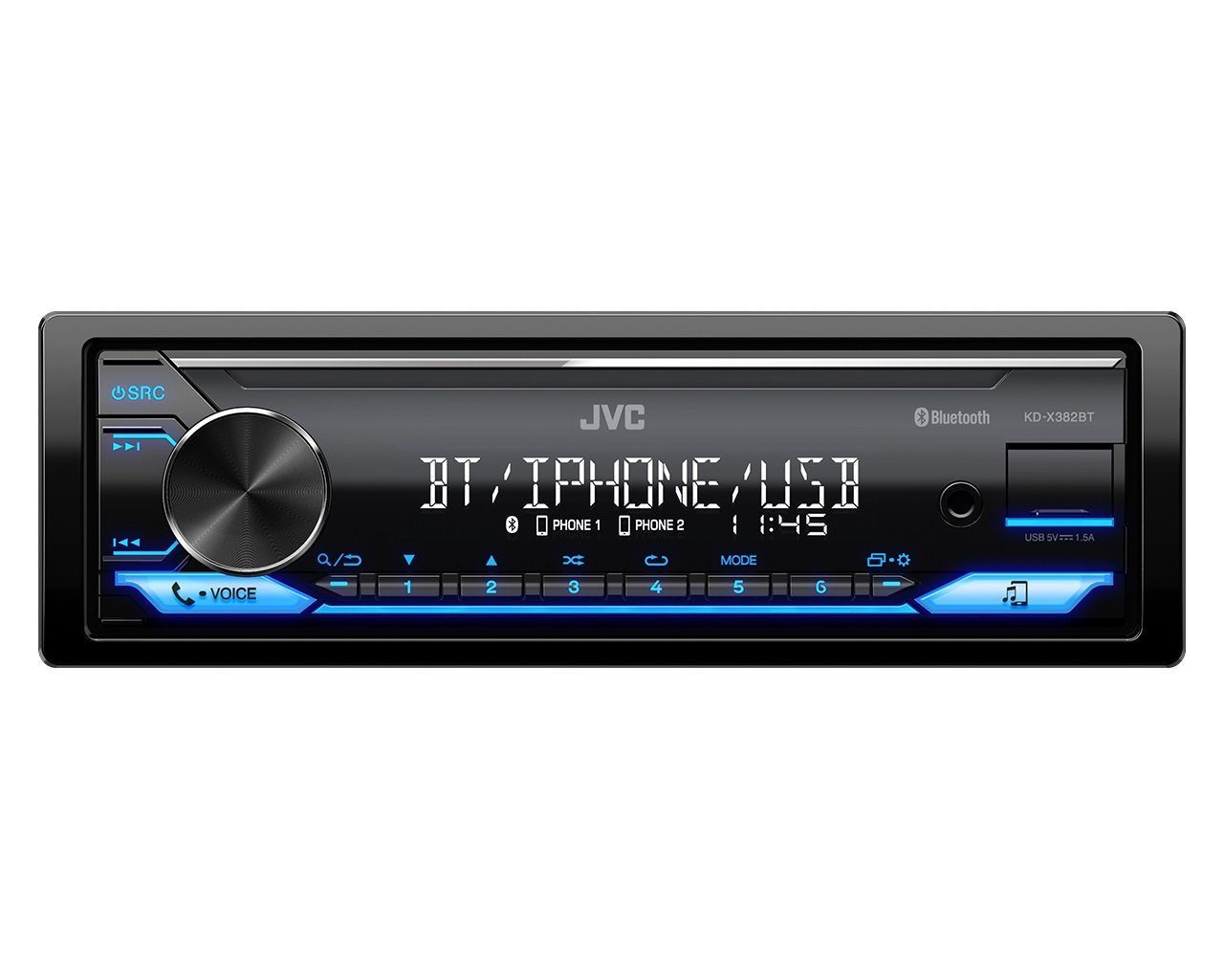JVC KD-X382BT 1-DIN Digitaler Media-Receiver Bluetooth USB AUX Autoradio