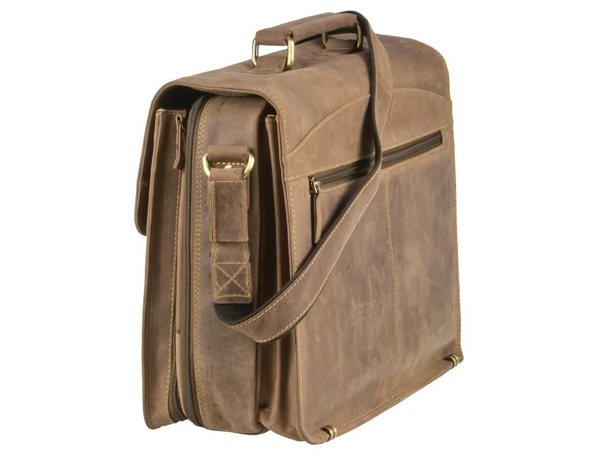 Greenburry Aktentasche Vintage, Businesstasche, Notebooktasche, für Herren, rustikal