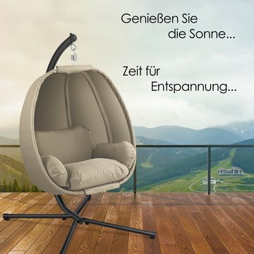 KESSER Hängesessel, KESSER® Luxe Hängesessel mit Gestell + weicher Sitzkissen