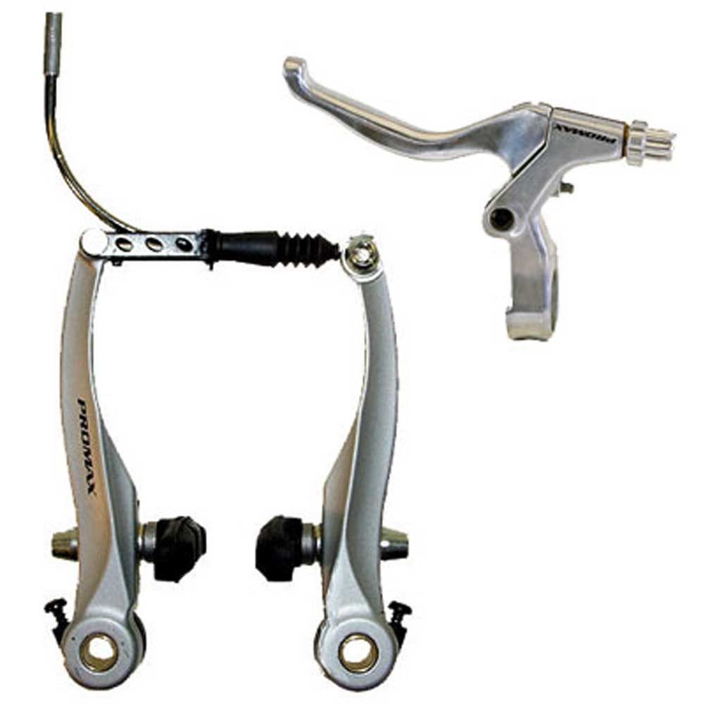 Promax Bremsgriff Promax Bremsenset Promax V-Brake + Bremshebel silber Fahrrad