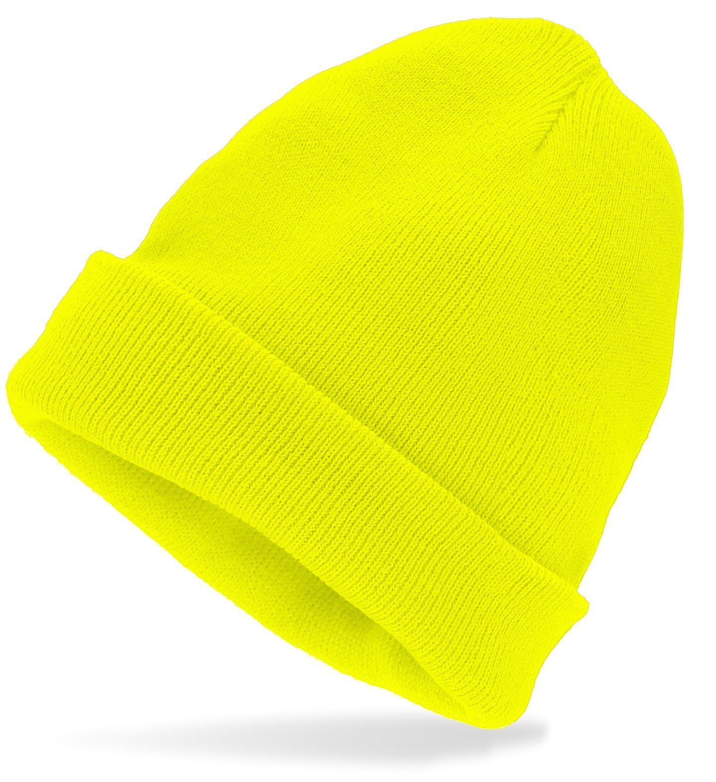 Widmann S.r.l. Kostüm 80er Jahre Kostüm Beanie Mütze, Neon Gelb