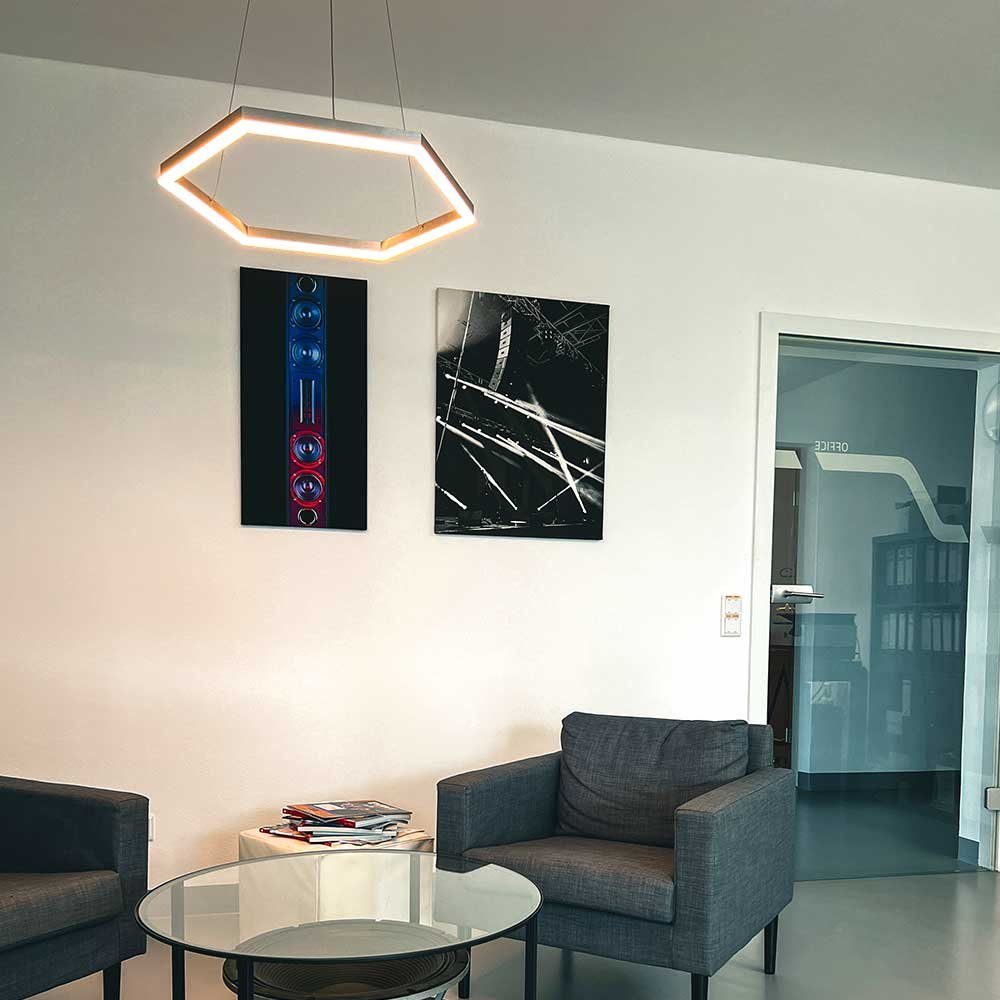 Hexa Direkt Aluminium, s.luce Indirekt Esstisch LED-Pendelleuchte eckige oder Warmweiß Pendelleuchte