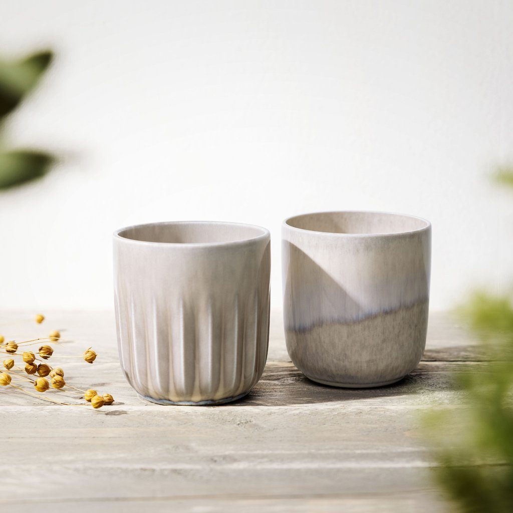 like. by Villeroy & Boch Tasse Perlemor Becher Set 2 tlg, 2-tlg., Porzellan, Premium Porcelain, mikrow.- & spülm.sicher, Made in Germany
