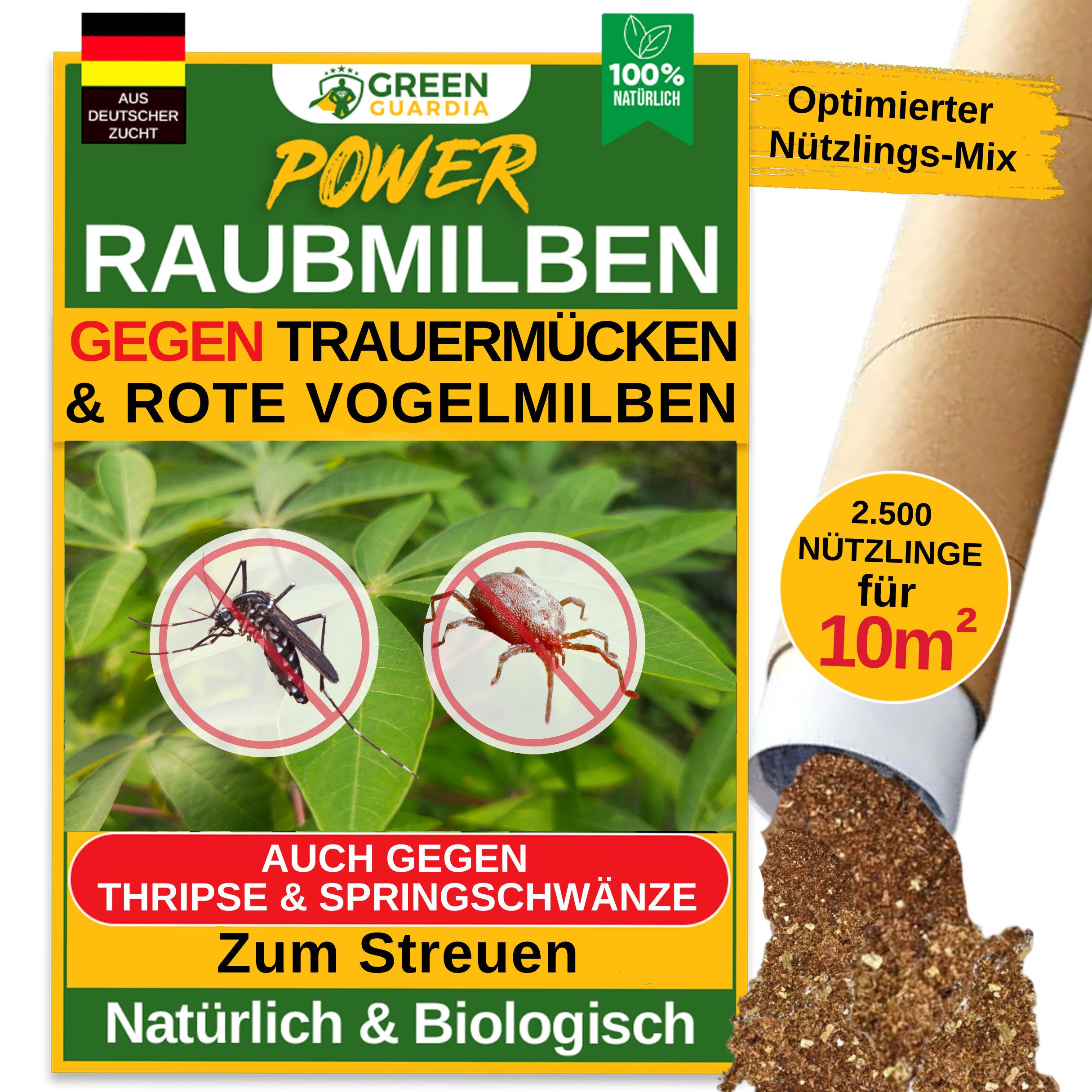 Insektenvernichter Raubmilben gegen Trauermücken & Rote Spinnmilben - Streuware