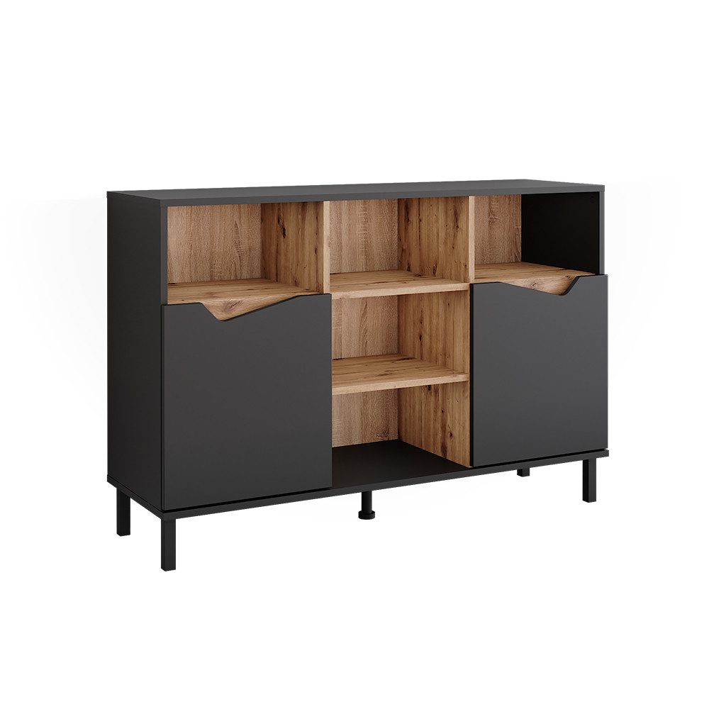 Vicco Kommode Marelle, Anthrazit/Artisan, 120 x 81.3 cm mit 2 Türen (1 St)