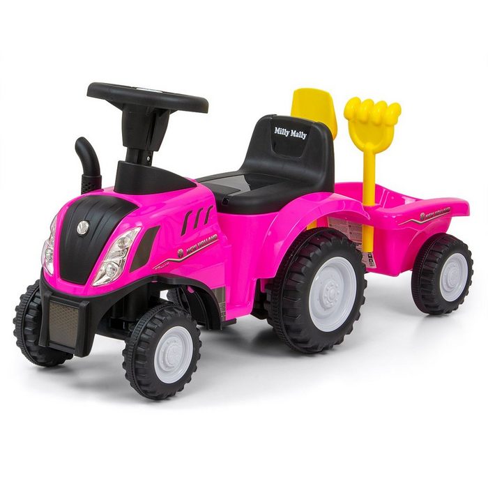 LeNoSa Rutscher New Holland • Traktor für Kinder im Alter von 1 bis 3 Jahren • Aufsitzfahrzeug für Mädchen (4-tlg)