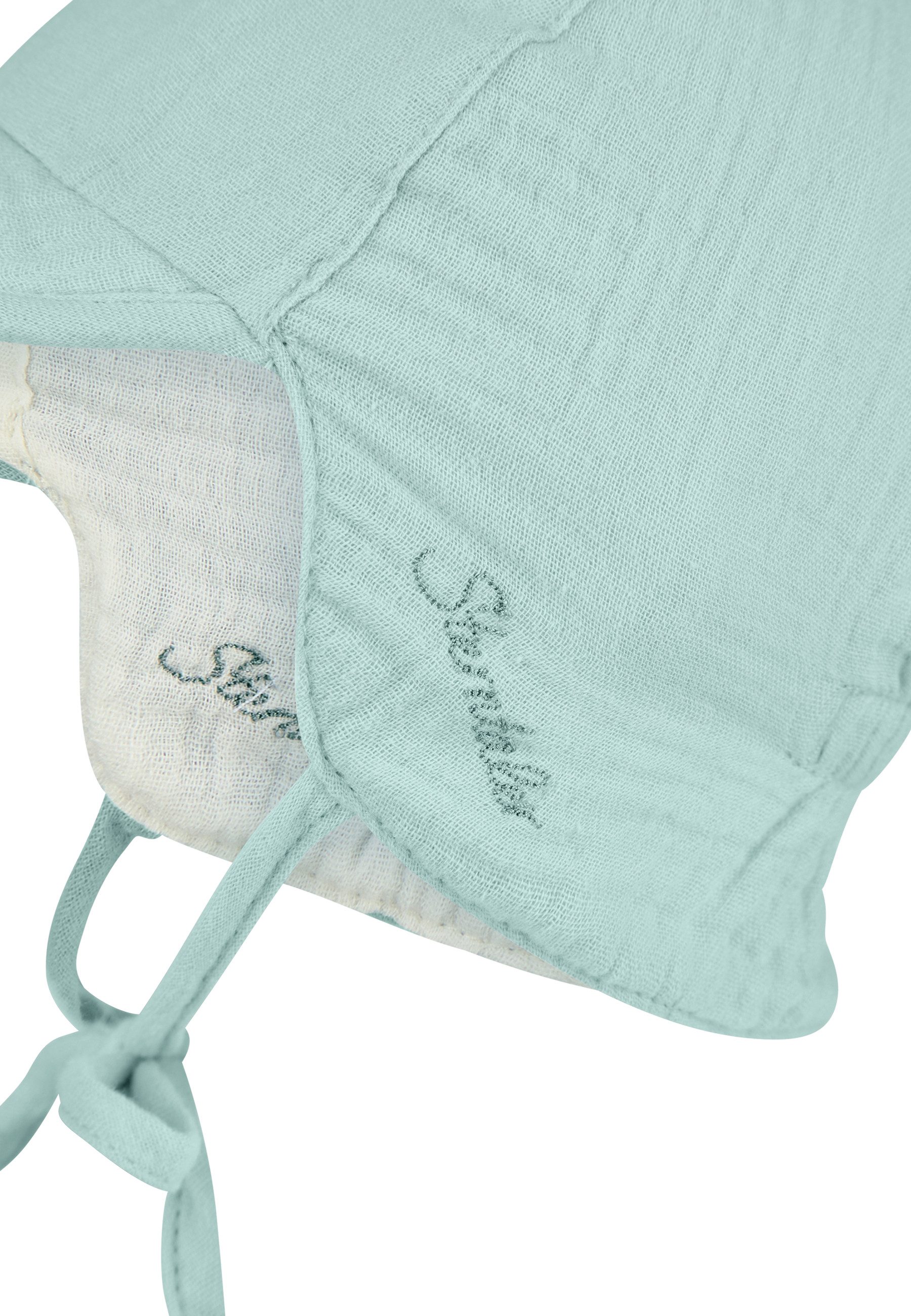 Sterntaler® Schirmmütze UV-Schutz 50 Wende-Schirmmütze Musselin (1-St) Musselin Wendemütze mit Nackenschutz, Bindeband, Ohrenklappen u. UV-50 – Bild 4 von 5