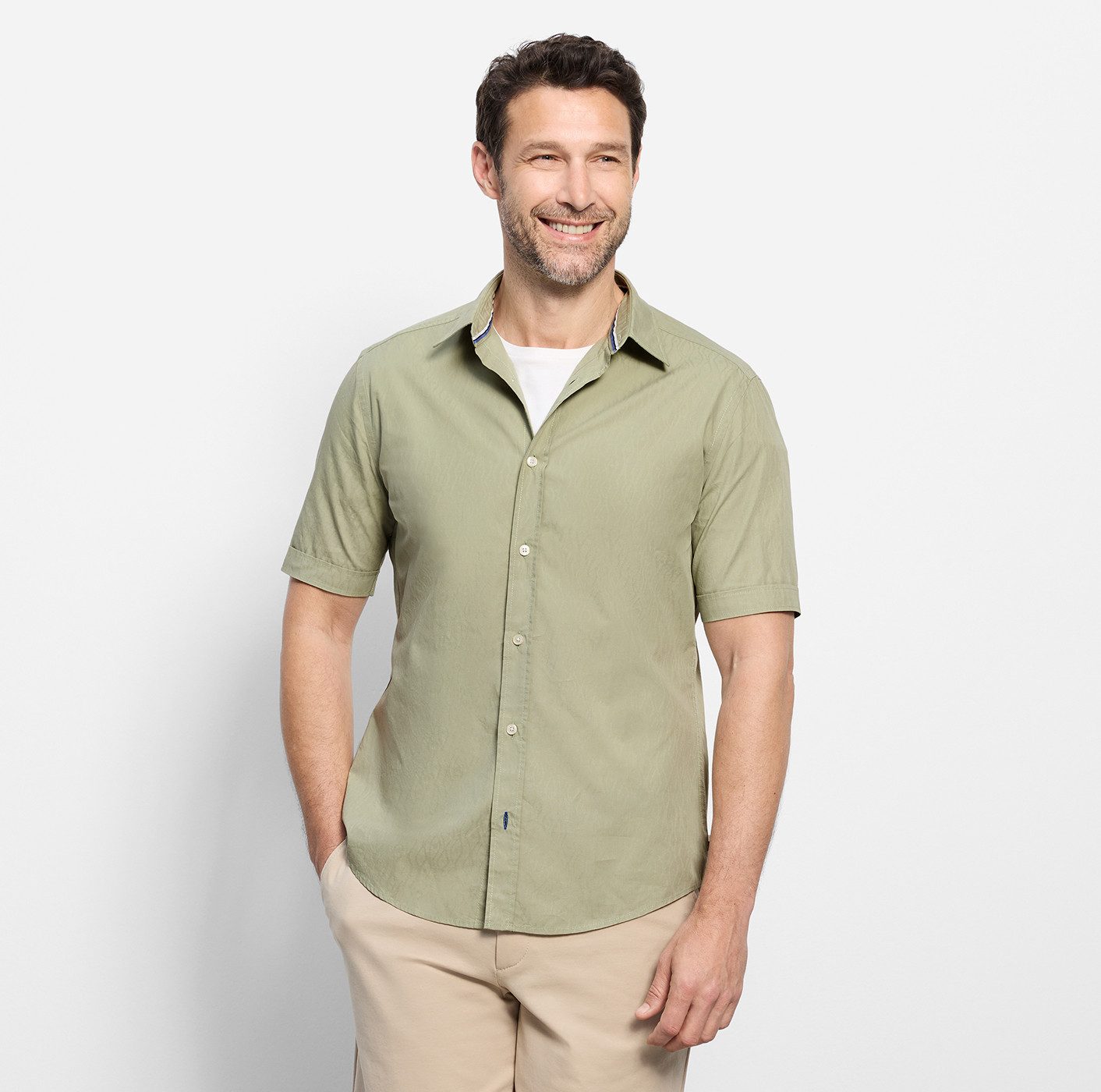 OLYMP Kurzarmhemd Casual Freizeithemd, regular fit, Kentkragen