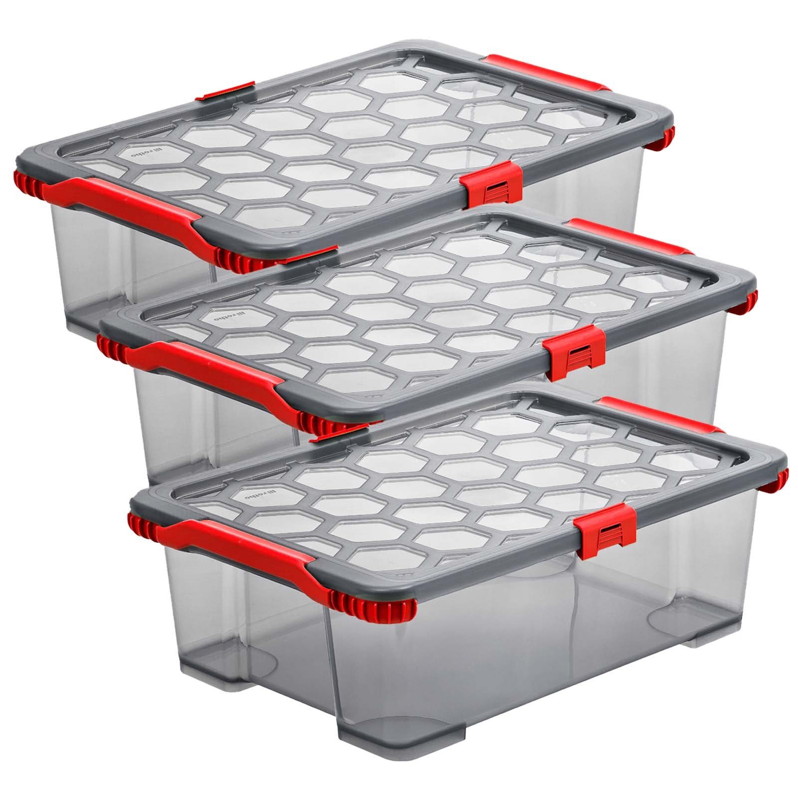 ROTHO Aufbewahrungsbox Evo Total Protection Set Box m. Rädern 3tlg 65l EVO TOTAL, lebensmittelechter Kunststoff (PP) BPA-frei