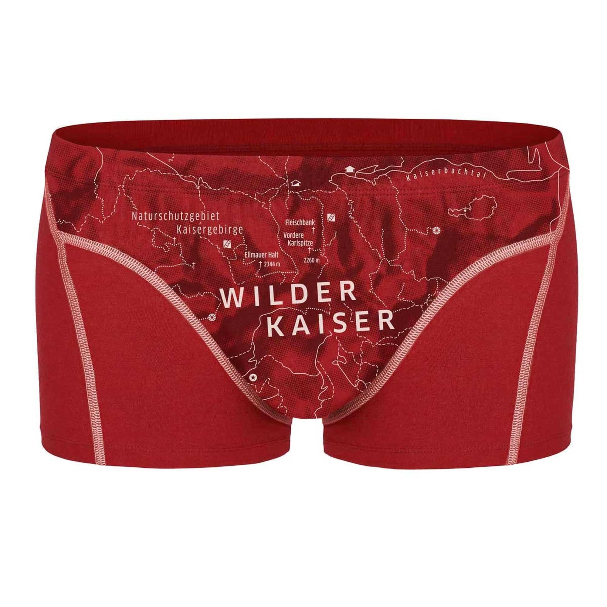 Ein schöner Fleck Erde Bio-Baumwolle Herren Boxershorts Shorts, Kaiser Print, Wilder - Boxer (Kaminrot)