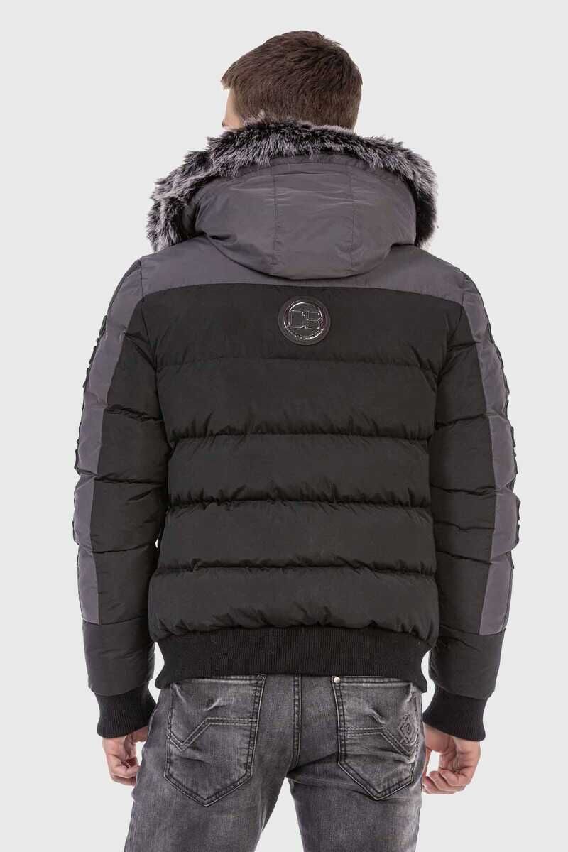 Cipo & Baxx Winterjacke Winterjacke mit abnehmbaren Kunstfellkragen günstig online kaufen