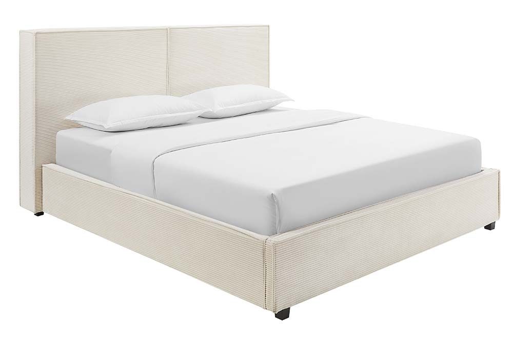 riess-ambiente Boxbett ROCCO 160x200cm beige Cord – mit Bettkasten & Kopfteil, modern (Einzelartikel, 1-St), Cordstoff, gepolstertes Kopfteil, mit Stauraum, Design