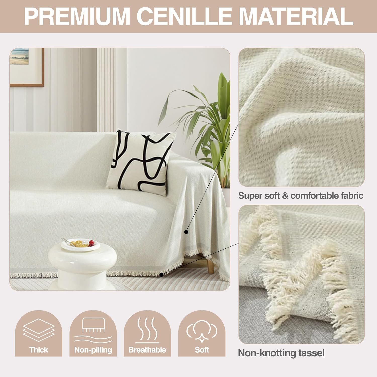 RWEUOQ Sofaschoner Einfacher Sofabezug, strapazierfähiger Chenille-Sofabezu günstig online kaufen