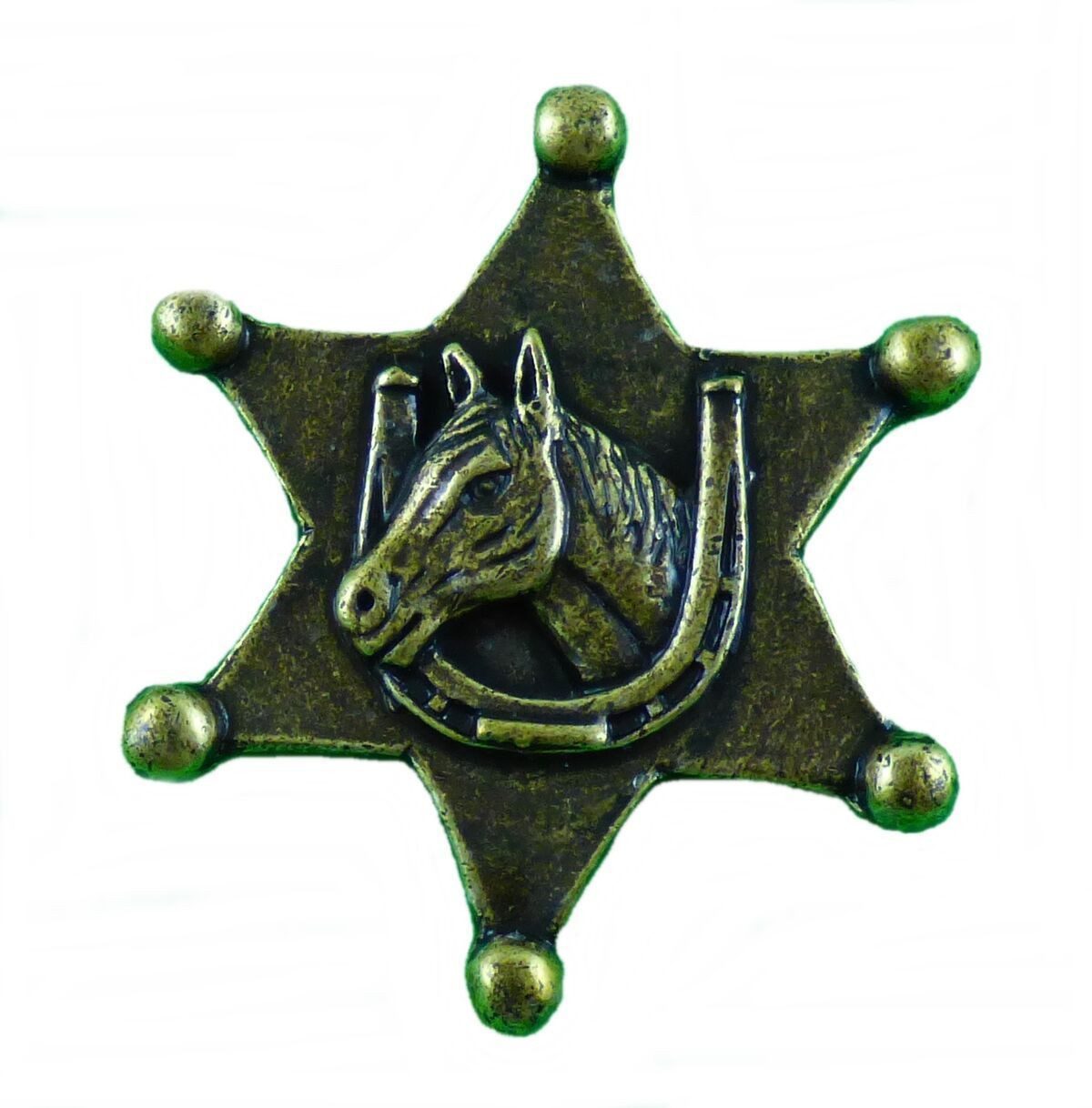Pins Anstecker Pin Sheriffstern Sheriff Pferd Hufeisen Western Country