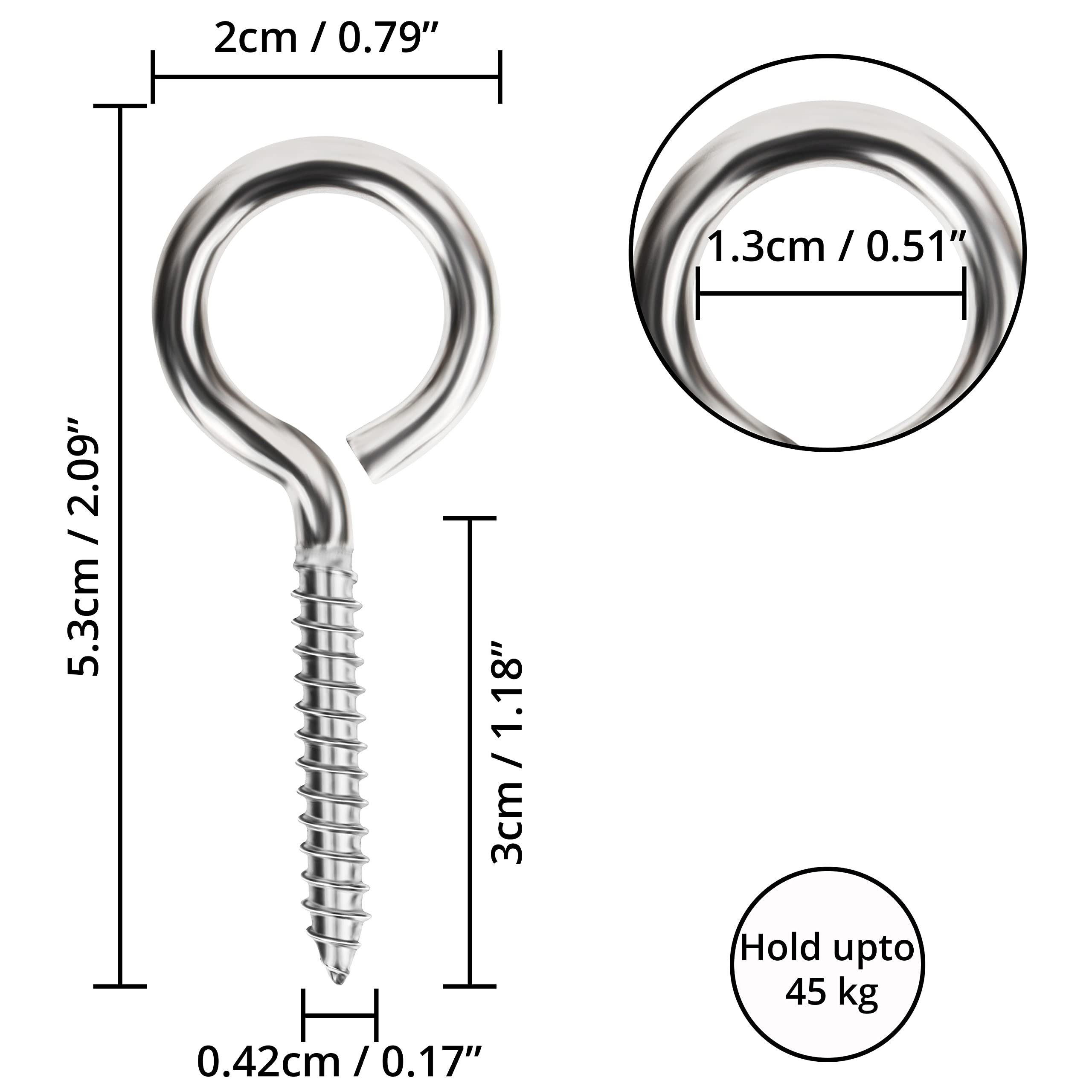 cm Schraubhaken M4 Stück Set Stk. 5,3 Edelstahl M4 Spanngurt Belle 5,3 20 Set Edelstahl Ösen cm Vous Ösen 20 Schraubhaken