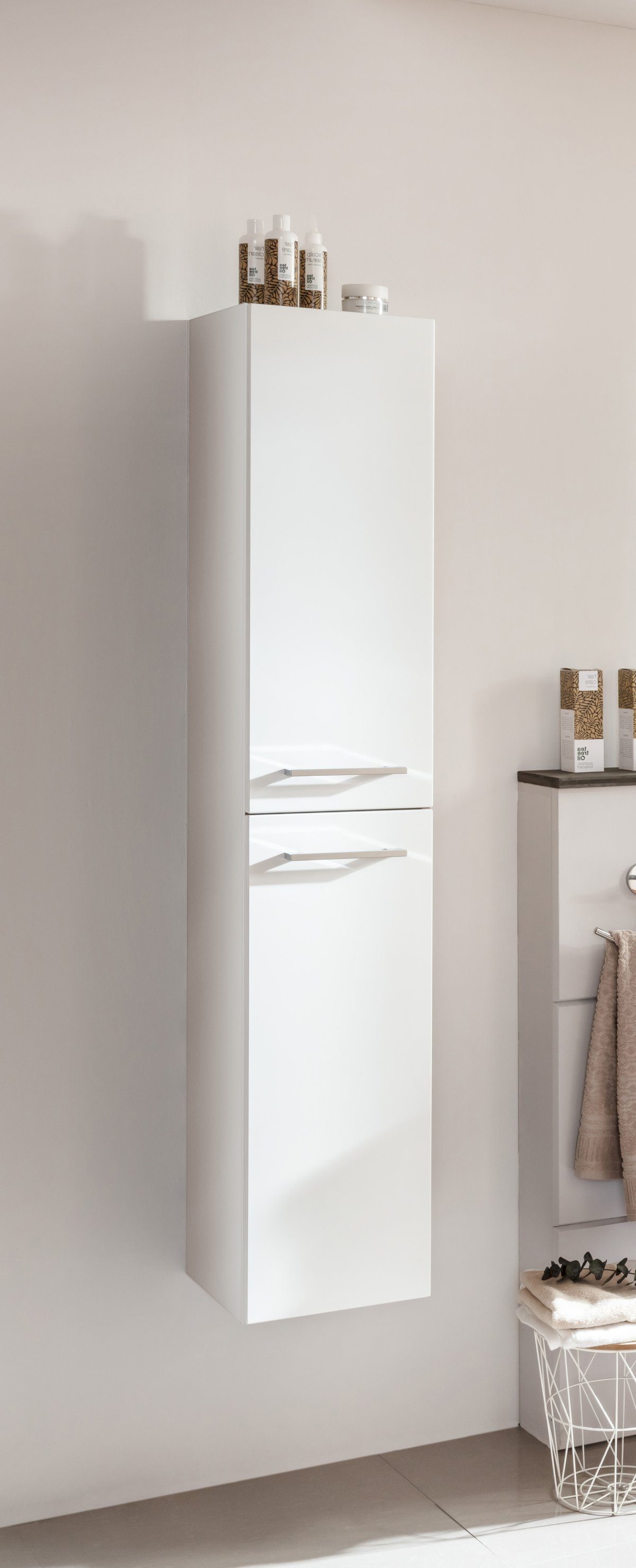 FACKELMANN Hochschrank Verona Hochschrank links - Weiß Hochglanz - Weiß Glanz