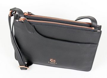 Radley Schultertasche Damen Tasche Crossover "Pocket" 17069 black, Leder schwarz, klein, Metalldetails rosegold